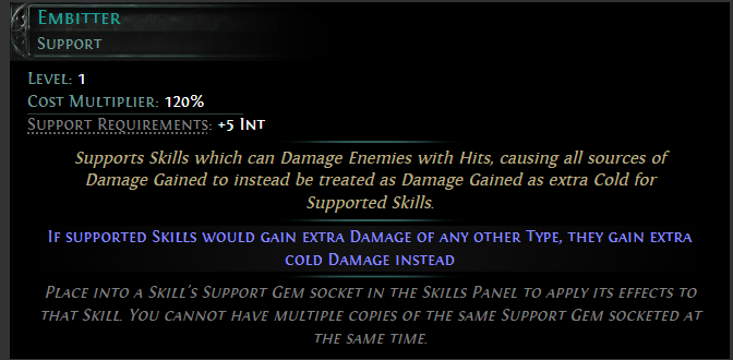 PoE2 update 0.2.0 dawn of the hunt New Support Gem Embitter